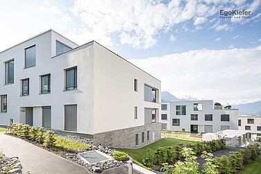 Photo extérieure avec deux immeubles d'habitation "Selviwingert" à Malans
