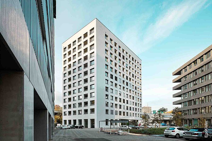 Aussenaufnahme, MFH City-Gate, Basel, Baufeld B Foto by Ruedi Walti