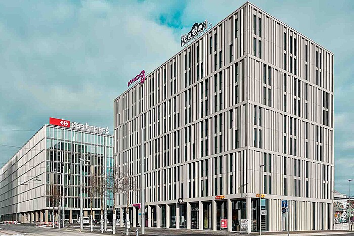 Vue extérieure de l'hôtel Moxy, Wankdorf-City à Berne