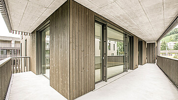 Aussenaufnahme der Mehrfamilienhäuser «Schlösslipark», St. Gallen