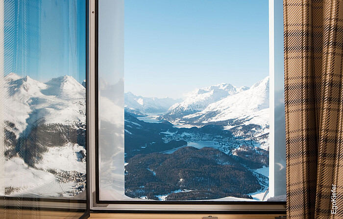 Blick aus dem Fenster, Bergrestaurant Muottas Muragl