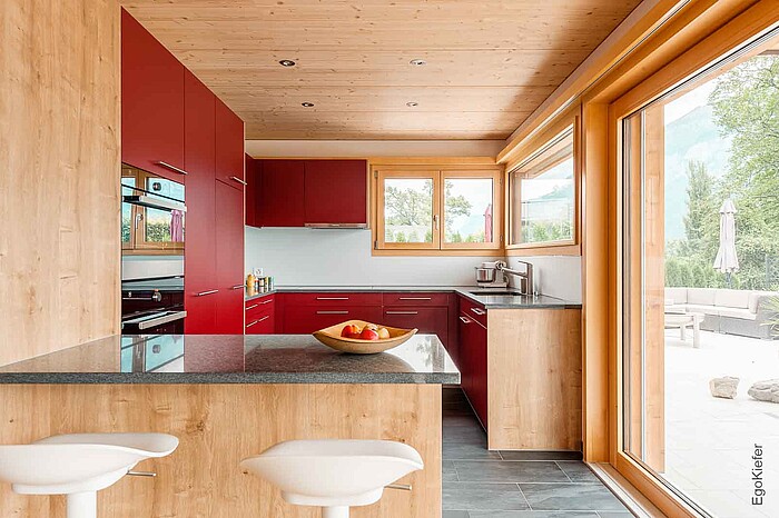 Innenaufnahme, Einfamilienhaus, Holzbau in Brienz