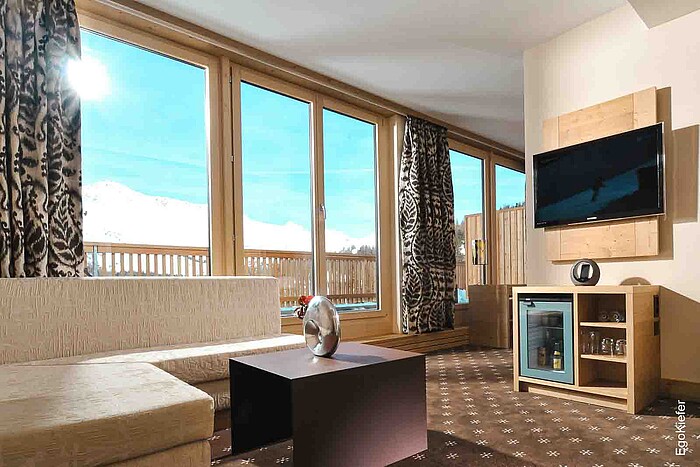 Vue intérieure, chambre d'hôtel, Hôtel Alpinerock Surlej, Pontresina