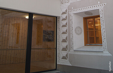 Aussenaufnahme mit Kunststoff/Aluminium-Fenster EgoAllround, Altersheim, Chasa Puntota, Scuol