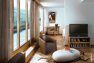 Vista interna, camera di hotel, Hotel Alpinerock Surlej, Pontresina