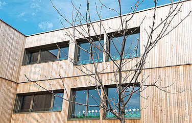 Neubau Kindergarten Kerns, Aussenaufnahme