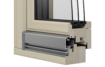 Ausführungsvariante Holzfenster EgoAllstar halbflächenversetzt