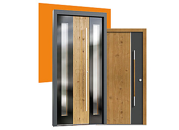 Portes d'entrée en bois et en aluminium