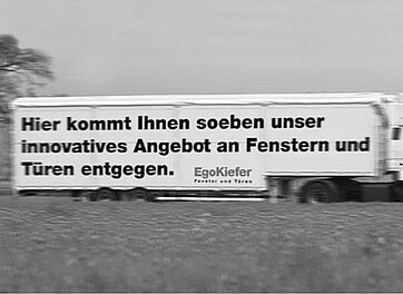 LKW Werbung für Fenster und Türen