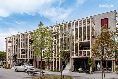 Wohnüberbauung Huebergasse in Bern mit fünf Mehrfamilienhäusern