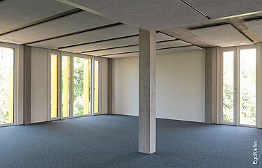Firmensitz Stutz AG in St. Gallen, Innenaufnahme, Fenster sichtbar
