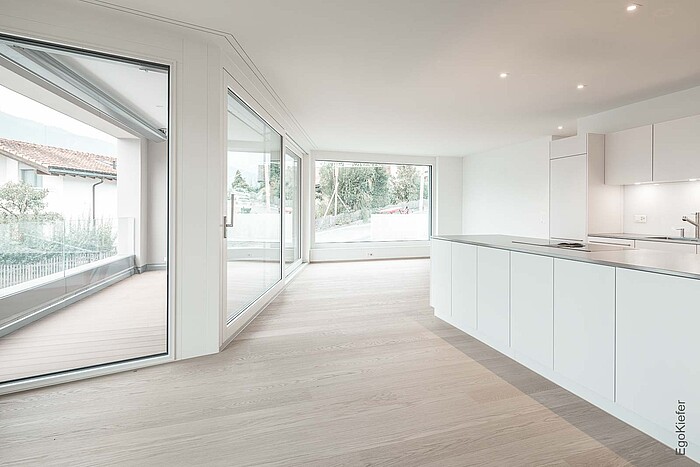 Photo intérieure avec deux immeubles d'habitation "Selviwingert" à Malans
