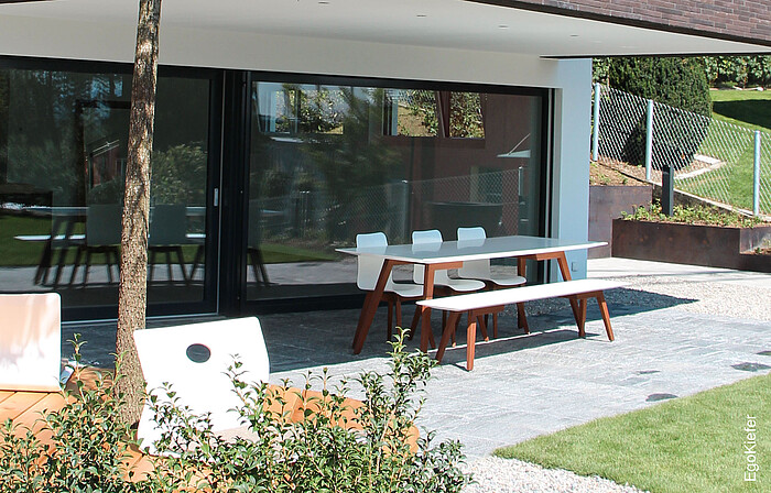 Vue extérieure, maison jumelée à Wil
