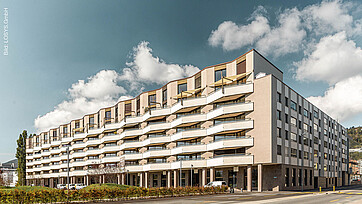 Photo extérieure du développement résidetiel de la Résidence Esplanade à Biel/Bienne
