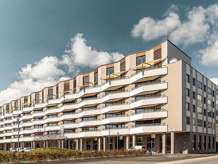 Photo extérieure du développement résidetiel de la Résidence Esplanade à Biel/Bienne