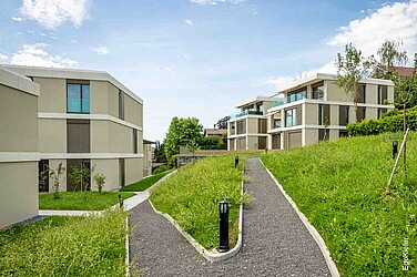 Aussenaufnahme der Mehrfamiliehnhäuser "Les balcons du Lavaux", Jongny