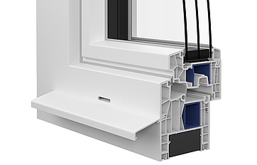 Ausführungsvariante Kunststofffenster EgoPrime halbflächenversetzt