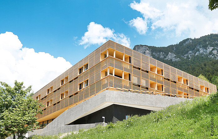 Aussenaufnahme, Fachklinik für Psychiatrie "Clinicum Alpinum" in Triesenberg