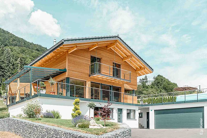 Aussenaufnahme, Einfamilienhaus, Holzbau in Brienz