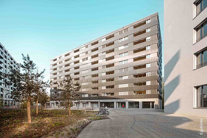 Aussenaufnahme, MFH City-Gate, Basel, Baufeld A, Foto by Lucas Peters