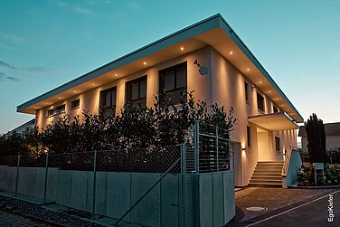 EFH (Villa) Steinach, Aussenaufnahme mit Dämmerungsstimmung