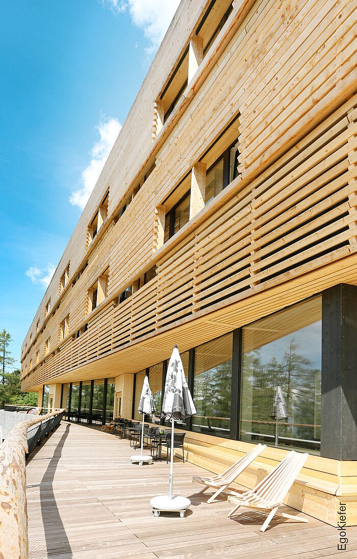 Aussenaufnahme der Fachklinik für Psychiatrie "Clinicum Alpinum" in Triesenberg