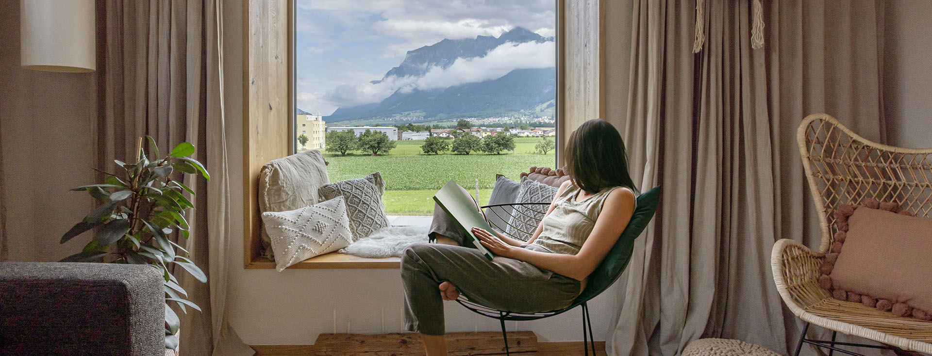 EgoKiefer Fenster, Aussicht, Wohlbefinden, Wohnzimmer