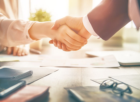 Bewerbungsprozess, Handschlag, gemeinsam