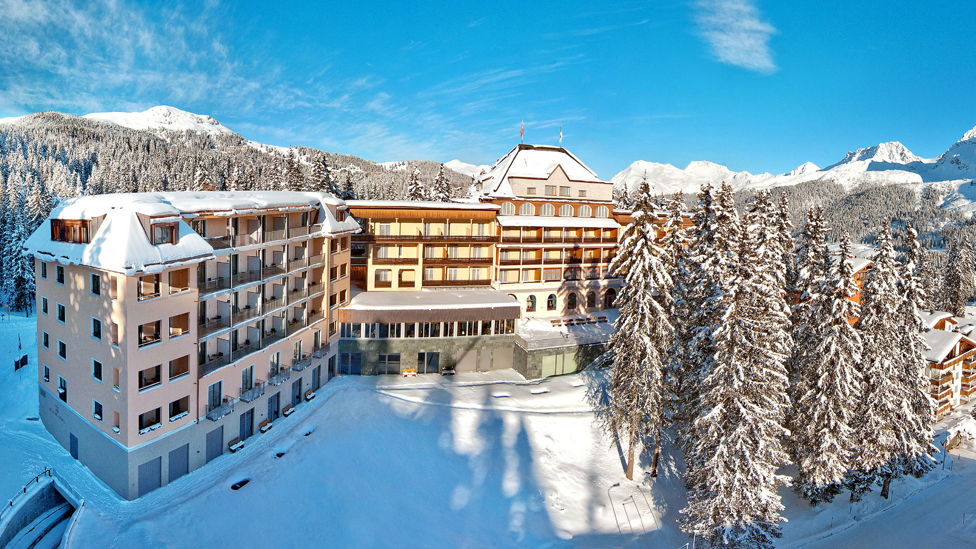 Image de référence EgoKiefer, Waldhotel National Arosa, paysage d'hiver, photo de jour