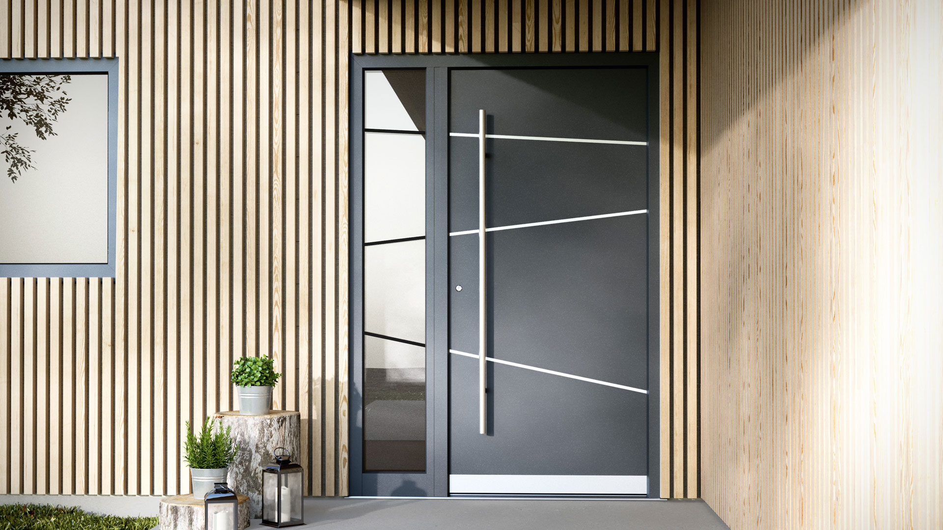 Portes d'entrée en bois aluminium EgoKiefer Ego<sup>®</sup>Selectline, Stagebild