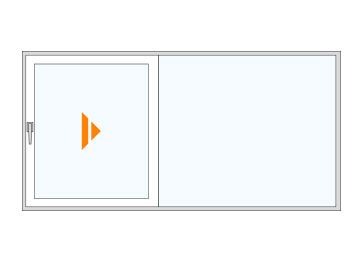 Porte levante-coulissante en plastique et en plastique/aluminium Type d'ouverture Schéma A XL