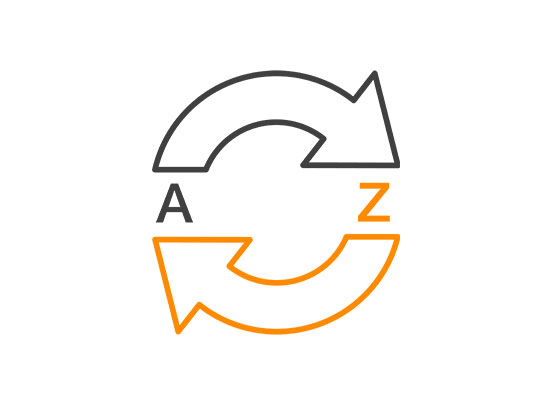 Proposition de valeur de l'icône A - Z