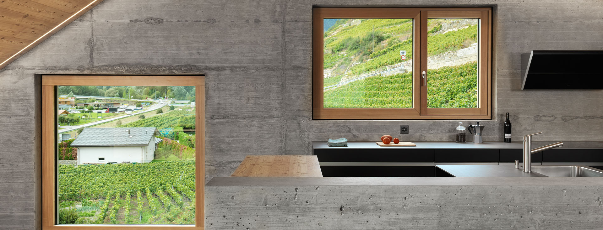 Eyecatcher: Holz/Alu-Fenster