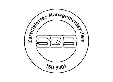 Siegel eines zertifizierten Managementsystems ISO 9001/14001 von SGS